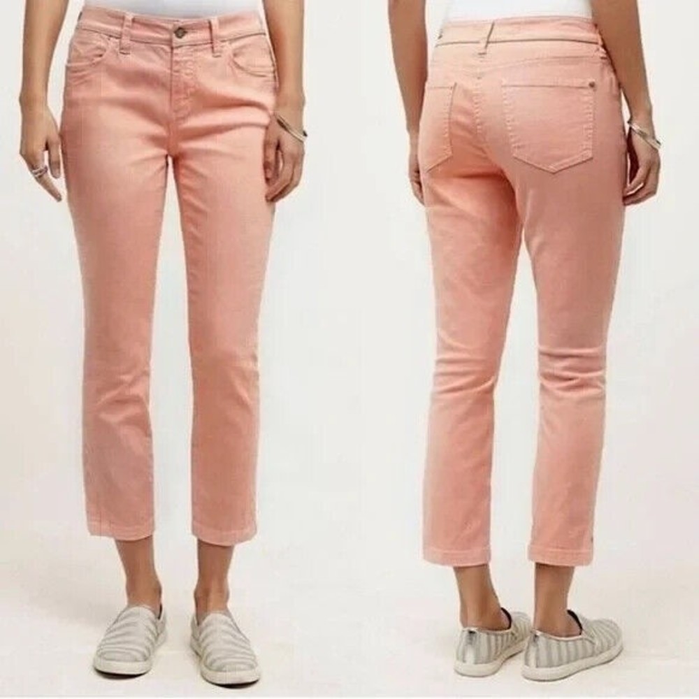 Anthropologie Peach Pink Cropped Jeans